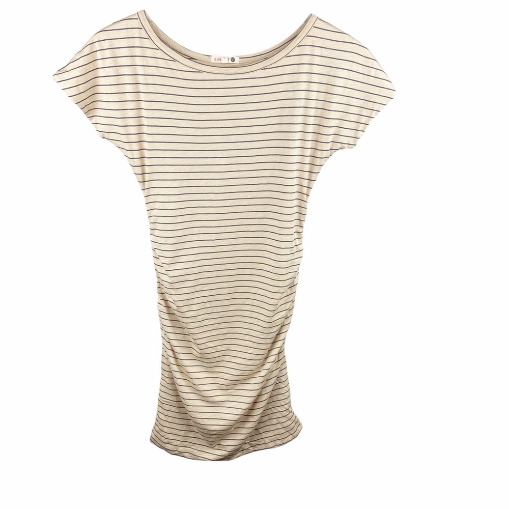 Sundry Anthropologie Revolve Ruched Striped Dress